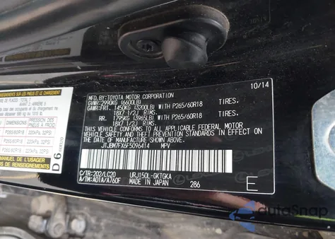 2015 Lexus Gx 460 z USA, uszkodzony, nr VIN JTJBM7FX6F5096414